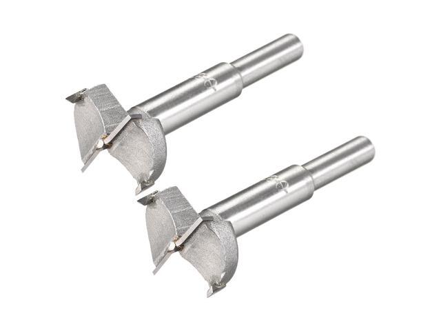Forstner Wood Boring Drill Bits 32mm Dia Hole Saw Carbide Alloy Steel Tip Round Shank Cutting for Hinge Plywood Wood Tool 2Pcs