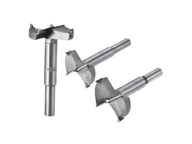 Forstner Wood Boring Drill Bits 40mm 42mm 45mm Dia Hole Saw Carbide Alloy Steel Tip Round Shank Cutting for Hinge Plywood Wood Tool 3in1 Set