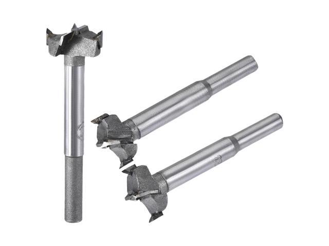 Forstner Wood Boring Drill Bits 21mm 22mm 23mm Dia Hole Saw Carbide Alloy Steel Tip Round Shank Cutting for Hinge Plywood Wood Tool 3in1 Set