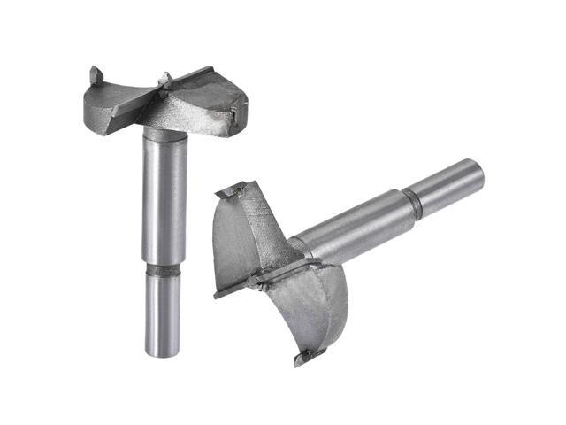 Forstner Wood Boring Drill Bits 45mm 48mm Dia Hole Saw Carbide Alloy Steel Tip Round Shank Cutting for Hinge Plywood Wood Tool 2in1 Set