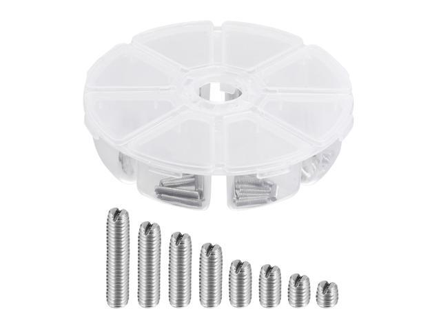 Slotted Set Grub Screws M3 Metric 304 Stainless Steel Flat Point Set Screws Assortment Kit 1set (100pcs)