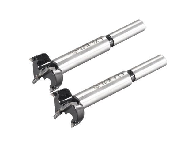 Forstner Wood Boring Drill Bit 23mm Dia Hole Saw Carbide Alloy Tip Steel Round Shank Cutting for Woodworking Black 2Pcs