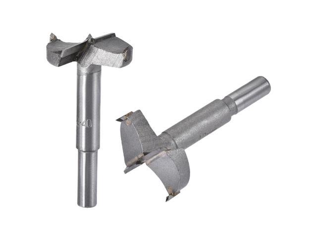 Forstner Wood Boring Drill Bits 40mm 42mm Dia Hole Saw Carbide Alloy Steel Tip Round Shank Cutting for Hinge Plywood Wood Tool 2in1 Set
