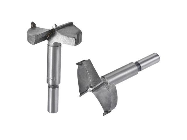 Forstner Wood Boring Drill Bits 48mm 50mm Dia Hole Saw Carbide Alloy Steel Tip Round Shank Cutting for Hinge Plywood Wood Tool 2in1 Set