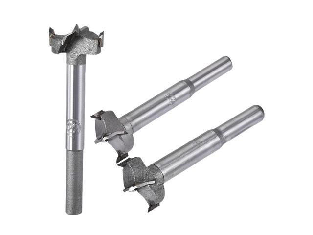 Forstner Wood Boring Drill Bits 22mm 23mm 24mm Dia Hole Saw Carbide Alloy Steel Tip Round Shank Cutting for Hinge Plywood Wood Tool 3in1 Set