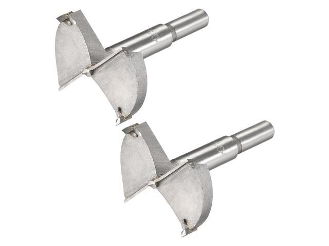 Forstner Wood Boring Drill Bits 55mm Dia Hole Saw Carbide Alloy Steel Tip Round Shank Cutting for Hinge Plywood Wood Tool 2Pcs
