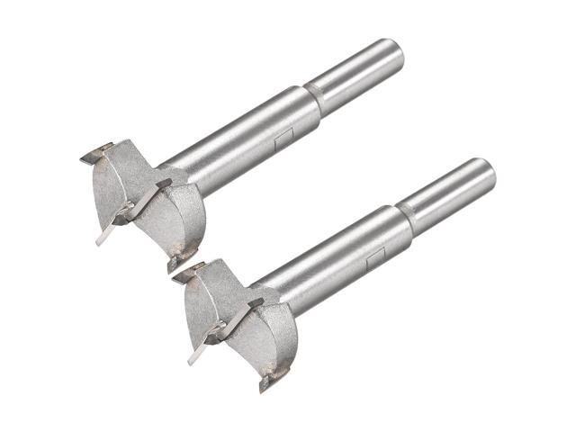 Forstner Wood Boring Drill Bits 27mm Dia Hole Saw Carbide Alloy Steel Tip Round Shank Cutting for Hinge Plywood Wood Tool 2Pcs