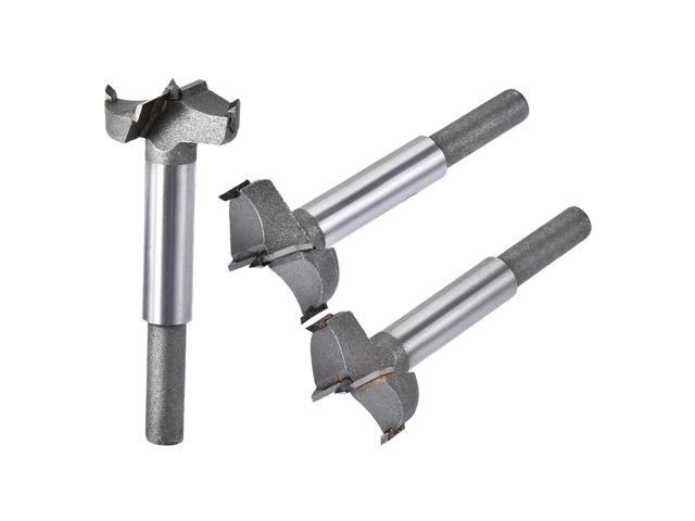 Forstner Wood Boring Drill Bits 28mm 30mm 32mm Dia Hole Saw Carbide Alloy Steel Tip Round Shank Cutting for Hinge Plywood Wood Tool 3in1 Set