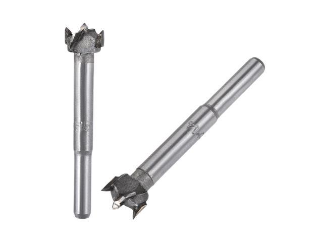 Forstner Wood Boring Drill Bits 14mm 15mm Dia Hole Saw Carbide Alloy Steel Tip Round Shank Cutting for Hinge Plywood Wood Tool 2in1 Set