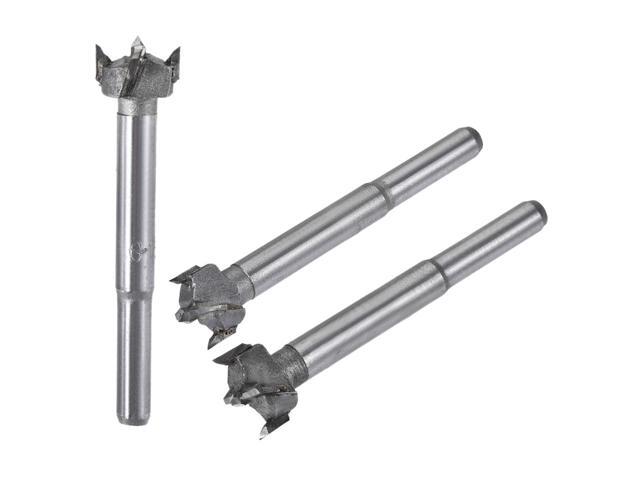 Forstner Wood Boring Drill Bits 15mm 16mm 17mm Dia Hole Saw Carbide Alloy Steel Tip Round Shank Cutting for Hinge Plywood Wood Tool 3in1 Set