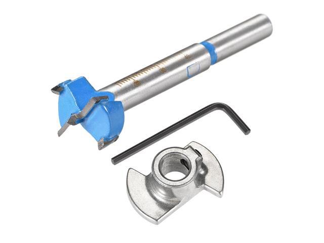 Forstner Wood Boring Drill Bit 20mm Dia Hole Saw Carbide Alloy Steel Tip Round Shank Cutting for Hinge Plywood Wood Tool Blue 1Set