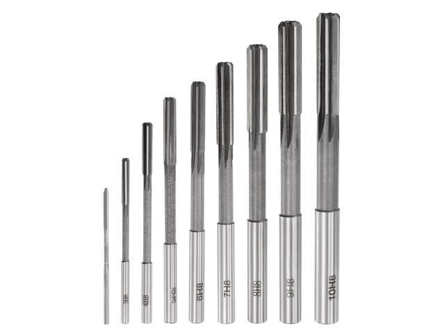 Chucking Reamer Set Lathe Machine Reamer Straight Flute Milling Cutter High Speed Steel H8 Tolerance (2mm 3mm 4mm 5mm 6mm 7mm 8mm 9mm 10mm) 9pcs