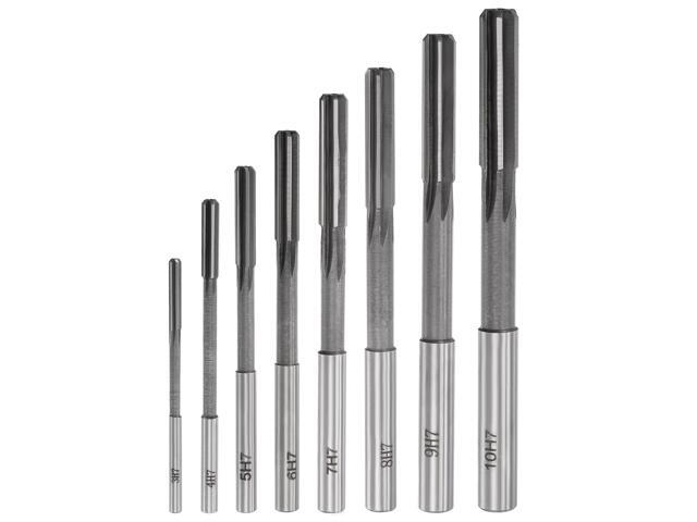 Chucking Reamer Set Lathe Machine Reamer Straight Flute Milling Cutter High Speed Steel H7 Tolerance (3mm 4mm 5mm 6mm 7mm 8mm 9mm 10mm) 8pcs