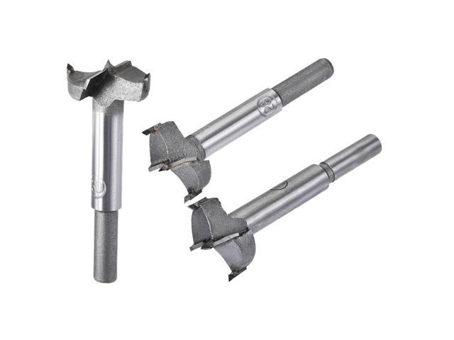 Forstner Wood Boring Drill Bits 27mm 28mm 30mm Dia Hole Saw Carbide AlloySteel Tip Round Shank Cutting for Hinge Plywood Wood Tool 3in1 Set