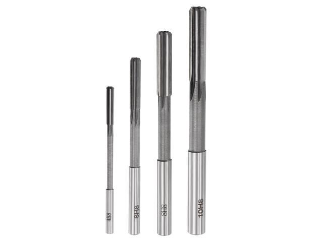 Chucking Reamer Set Lathe Machine Reamer Straight Flute Milling Cutter High Speed Steel H8 Tolerance (4mm 6mm 8mm 10mm) 4pcs