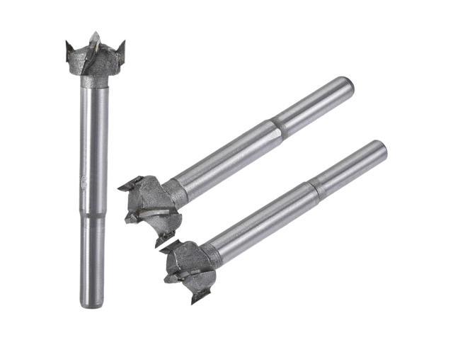 Forstner Wood Boring Drill Bits 16mm 17mm 18mm Dia Hole Saw Carbide Alloy Steel Tip Round Shank Cutting for Hinge Plywood Wood Tool 3in1 Set