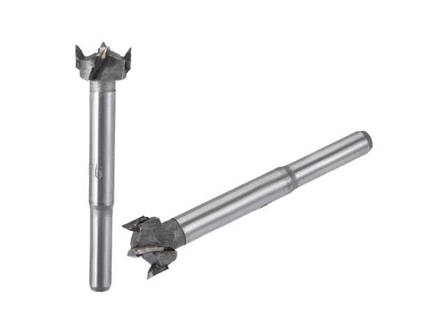 Forstner Wood Boring Drill Bits 15mm 16mm Dia Hole Saw Carbide Alloy Steel Tip Round Shank Cutting for Hinge Plywood Wood Tool 2in1 Set