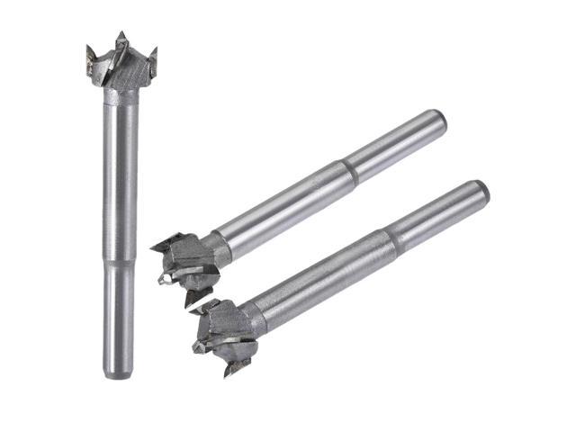 Forstner Wood Boring Drill Bits 14mm 15mm 16mm Dia Hole Saw Carbide Alloy Steel Tip Round Shank Cutting for Hinge Plywood Wood Tool 3in1 Set