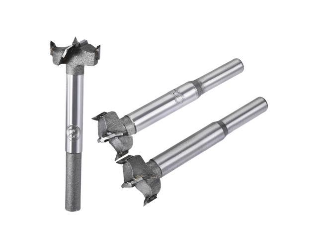 Forstner Wood Boring Drill Bits 20mm 21mm 22mm Dia Hole Saw Carbide Alloy Steel Tip Round Shank Cutting for Hinge Plywood Wood Tool 3in1 Set
