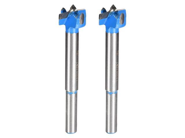 Forstner Wood Boring Drill Bit 19mm Dia Hole Saw Carbide Alloy Tip Steel Round Shank Cutting for Woodworking Blue 2Pcs