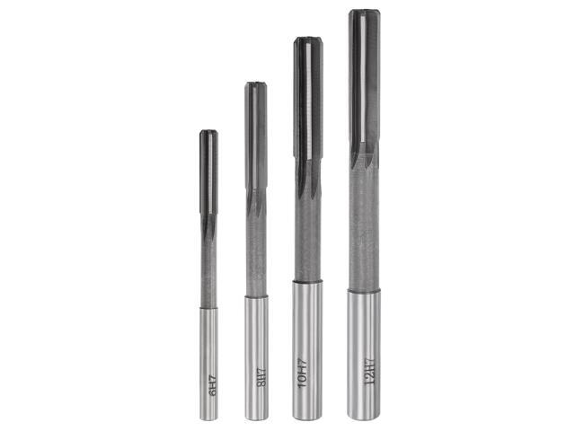 Chucking Reamer Set Lathe Machine Reamer Straight Flute Milling Cutter High Speed Steel H7 Tolerance (6mm 8mm 10mm 12mm) 4pcs