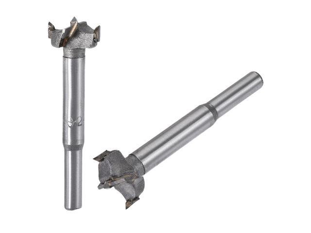 Forstner Wood Boring Drill Bits 20mm 21mm Dia Hole Saw Carbide Alloy Steel Tip Round Shank Cutting for Hinge Plywood Wood Tool 2in1 Set