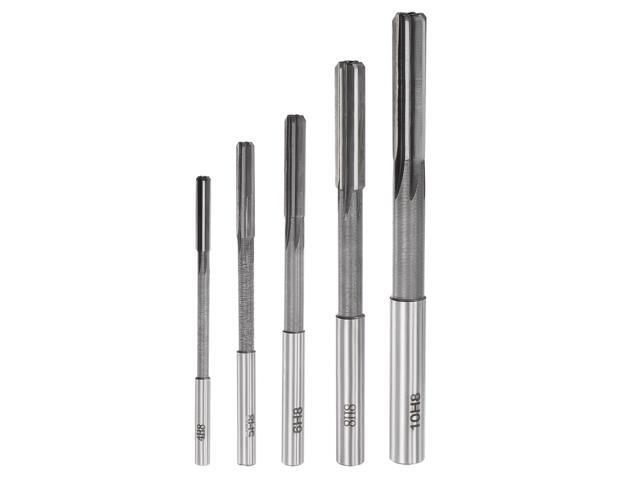 Chucking Reamer Set Lathe Machine Reamer Straight Flute Milling Cutter High Speed Steel H8 Tolerance (4mm 5mm 6mm 8mm 10mm) 5pcs