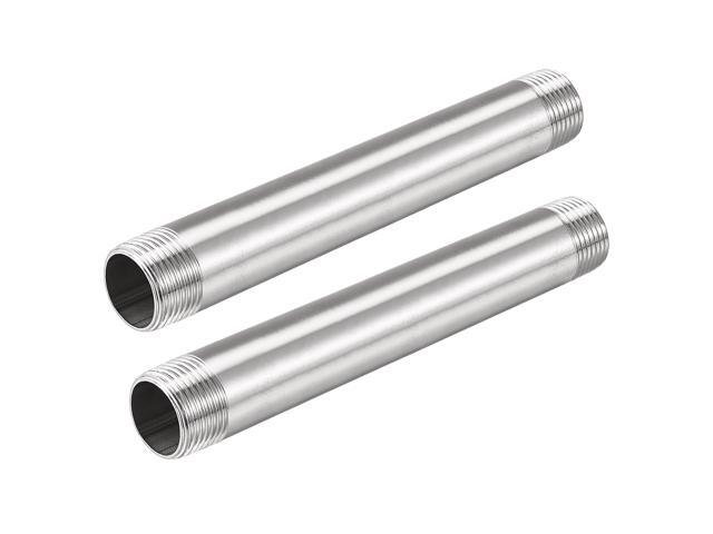 304 Stainless Steel Pipe Fitting G3/4 Male to G3/4 Male Thread 150mm Length Coupler 2Pcs