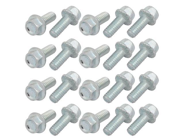 20Pcs 1/4-20 x 5/8 Inch Thread Carbon Steel Hex Serrated Head Flange Screw Bolt