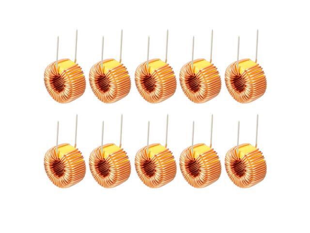 Unique Bargains 10Pcs Horizontal Toroid Magnetic Inductor Monolayer Wire Wind Wound 120uH 3ACoil