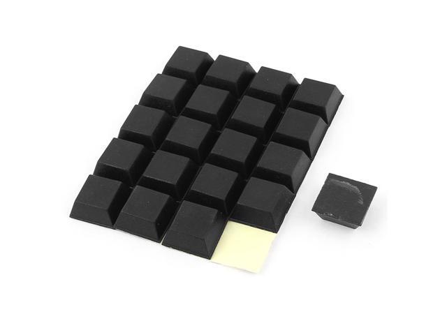 Unique Bargains 20 Pcs Antislip Rubber Square 20mm x 20mm Adhesive Chair Foot Cover Table Furniture Leg Protector Black