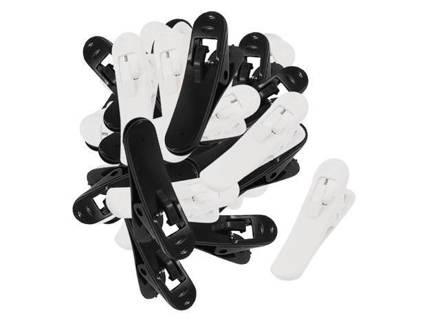 Unique Bargains Plastic Earphone Headphone Cable Wire Clip Nip Clamp Black White 50 Pcs