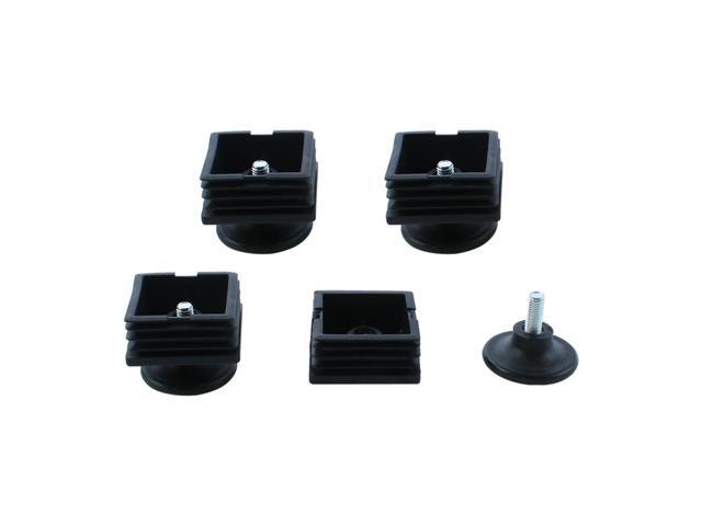 Unique Bargains 4 Sets Antislip Plastic Square 50mm x 50mm Chair Foot Cover Table Furniture Leg Protector Black