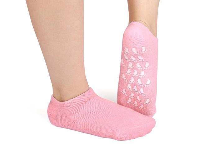 1 Pair Pink Slip Resistant Cotton Blends Moisturising Spa Gel Socks