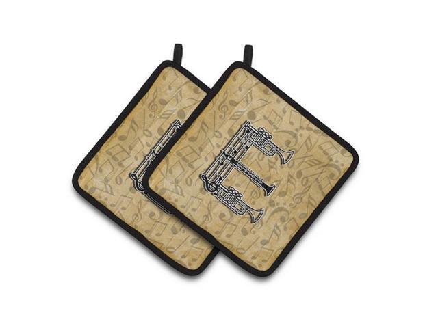 Carolines Treasures CJ2004-EPTHD Letter E Musical Instrument Alphabet Pair of Pot Holders 75 x 3 x 75 in