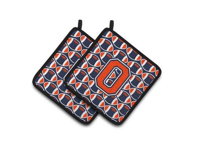 Carolines Treasures CJ1066-OPTHD Letter O Football Orange Blue & White Pair of Pot Holders 75 x 3 x 75 in
