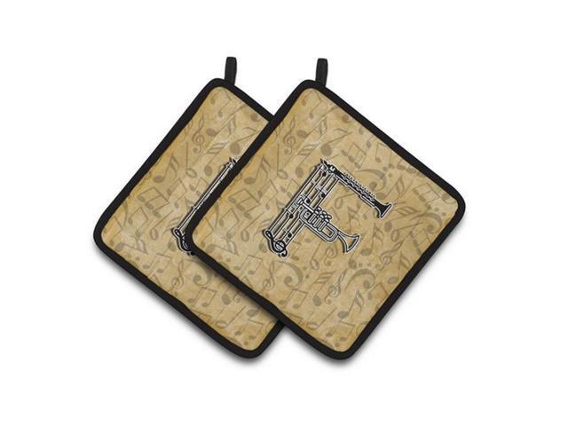 Carolines Treasures CJ2004-FPTHD Letter F Musical Instrument Alphabet Pair of Pot Holders 75 x 3 x 75 in