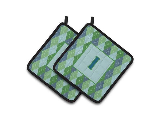 Carolines Treasures CJ1020-IPTHD Monogram - Initial I Blue Argoyle Pair of Pot Holders 75 x 3 x 75 in