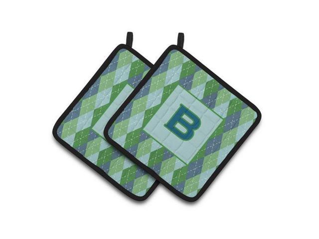 Carolines Treasures CJ1020-BPTHD Monogram - Initial B Blue Argoyle Pair of Pot Holders 75 x 3 x 75 in