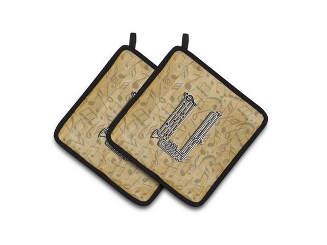 Carolines Treasures CJ2004-UPTHD Letter U Musical Instrument Alphabet Pair of Pot Holders 75 x 3 x 75 in