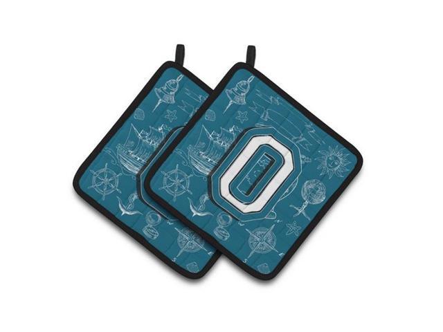 Carolines Treasures CJ2014-OPTHD Letter O Sea Doodles Initial Alphabet Pair of Pot Holders 75 x 3 x 75 in