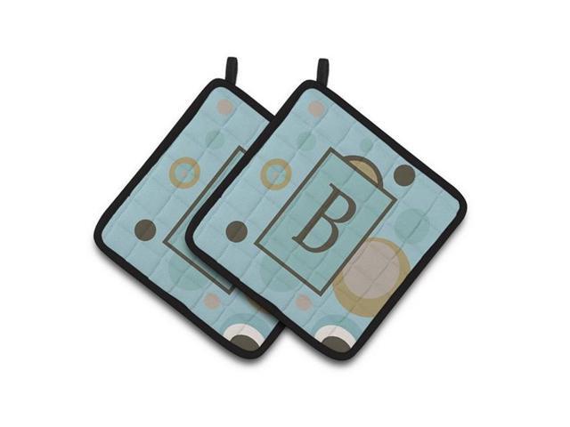 Carolines Treasures CJ1013-BPTHD Monogram - Initial B Blue Dots Pair of Pot Holders 75 x 3 x 75 in