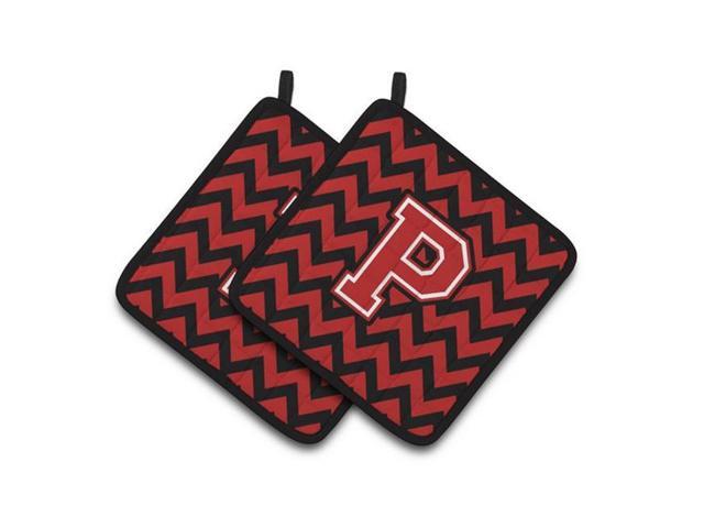 Carolines Treasures CJ1047-PPTHD Letter P Chevron Black & Red Pair of Pot Holders 75 x 3 x 75 in
