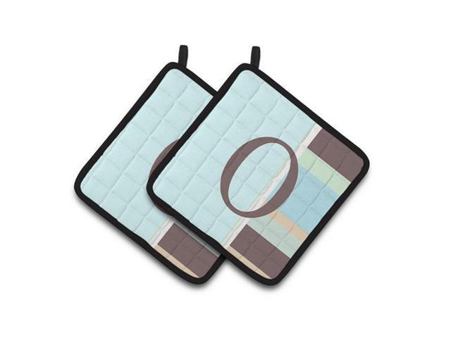 Carolines Treasures CJ1003-OPTHD Letter O Initial Monogram - Blue Stripes Pair of Pot Holders 75 x 3 x 75 in