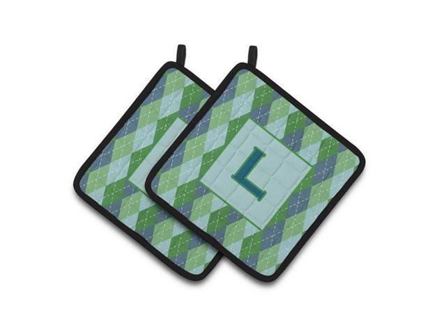 Carolines Treasures CJ1020-LPTHD Monogram - Initial L Blue Argoyle Pair of Pot Holders 75 x 3 x 75 in