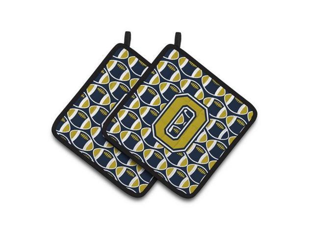 Carolines Treasures CJ1074-OPTHD Letter O Football Blue & Gold Pair of Pot Holders 75 x 3 x 75 in