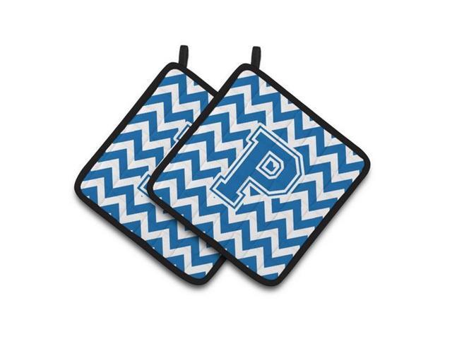 Carolines Treasures CJ1056-PPTHD Letter P Chevron Blue & White Pair of Pot Holders 75 x 3 x 75 in