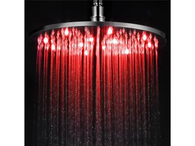 ALFI brand LED12R - BN 12 in Round Multi Color LED Rain Shower Head Brushed Nickel