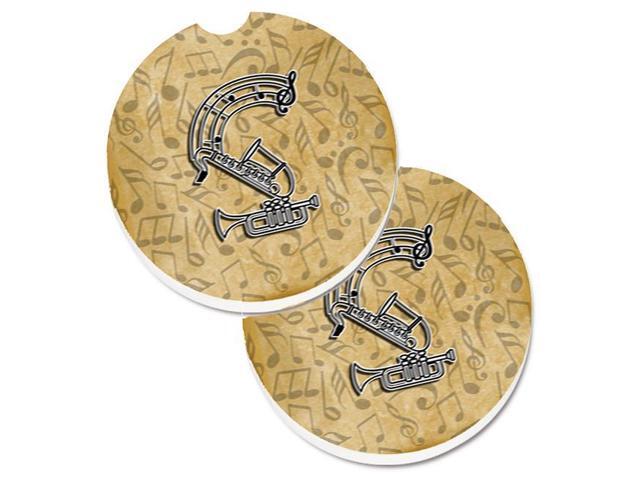 Carolines Treasures CJ2004-SCARC Letter S Musical Instrument Alphabet Set of 2 Cup Holder Car Coaster