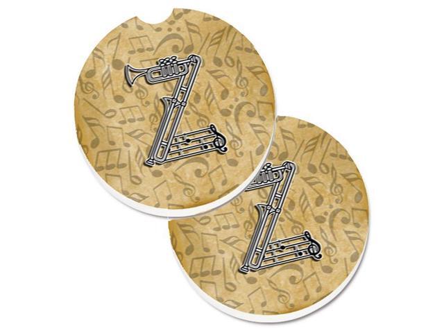 Carolines Treasures CJ2004-ZCARC Letter Z Musical Instrument Alphabet Set of 2 Cup Holder Car Coaster